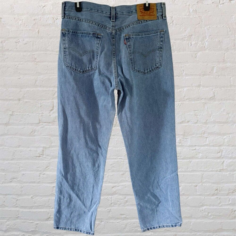 Levis Jeans Mens 33 x 30 Blue 100% Cotton 550 Relaxed Fit Straight Leg Red Tab